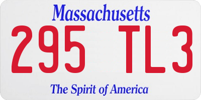 MA license plate 295TL3