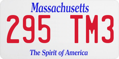MA license plate 295TM3