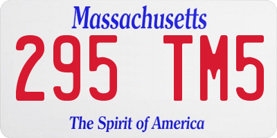 MA license plate 295TM5