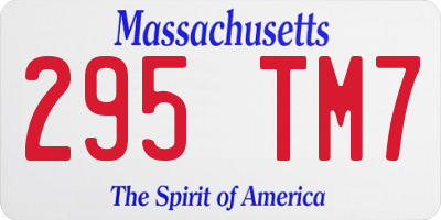 MA license plate 295TM7
