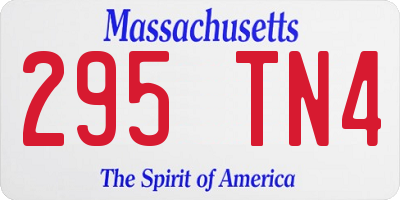 MA license plate 295TN4