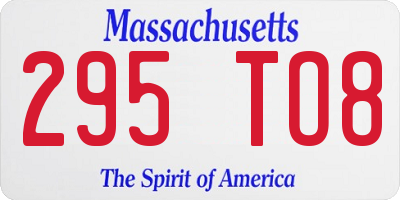 MA license plate 295TO8
