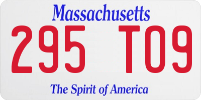 MA license plate 295TO9