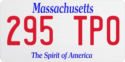 MA license plate 295TP0