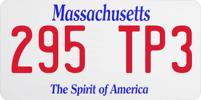 MA license plate 295TP3