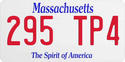 MA license plate 295TP4