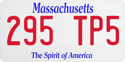 MA license plate 295TP5