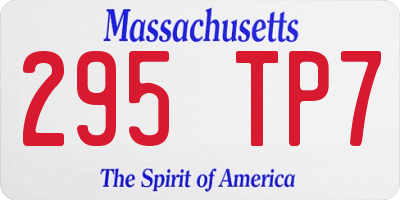 MA license plate 295TP7