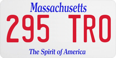 MA license plate 295TR0
