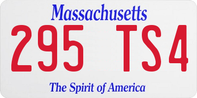 MA license plate 295TS4