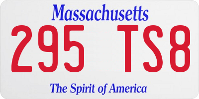 MA license plate 295TS8