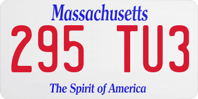 MA license plate 295TU3