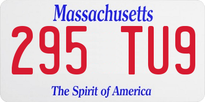 MA license plate 295TU9