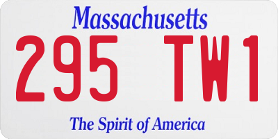 MA license plate 295TW1