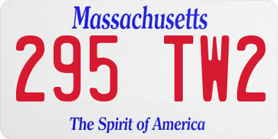 MA license plate 295TW2