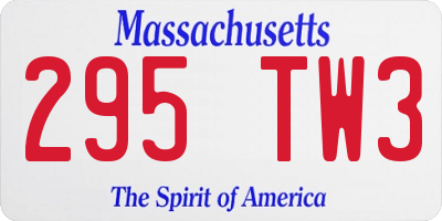 MA license plate 295TW3