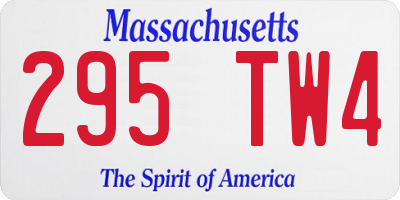 MA license plate 295TW4