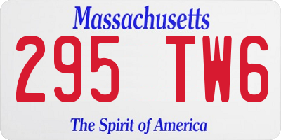 MA license plate 295TW6