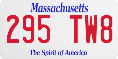 MA license plate 295TW8