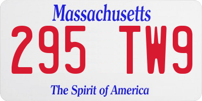 MA license plate 295TW9