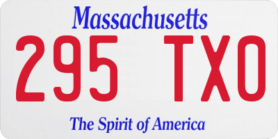 MA license plate 295TX0