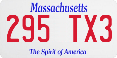 MA license plate 295TX3