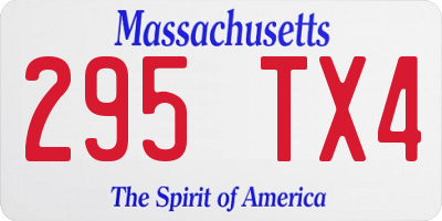 MA license plate 295TX4