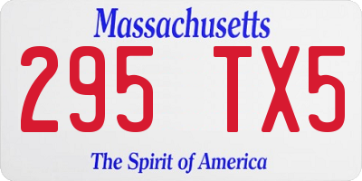 MA license plate 295TX5