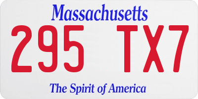 MA license plate 295TX7