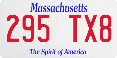 MA license plate 295TX8