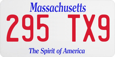 MA license plate 295TX9