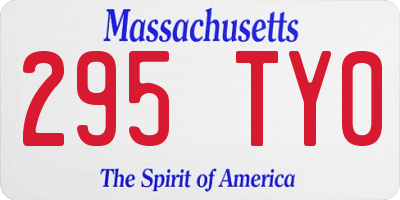 MA license plate 295TY0