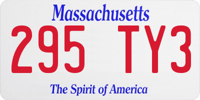 MA license plate 295TY3