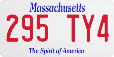 MA license plate 295TY4