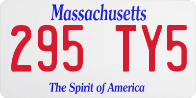 MA license plate 295TY5