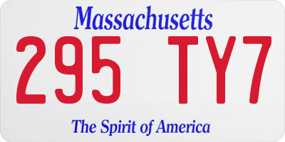 MA license plate 295TY7