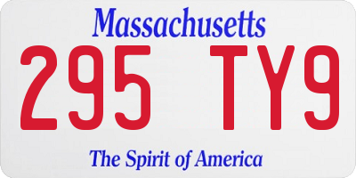 MA license plate 295TY9