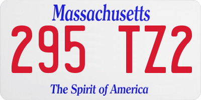MA license plate 295TZ2