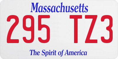 MA license plate 295TZ3