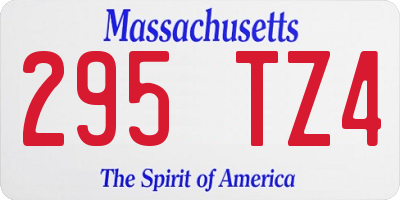 MA license plate 295TZ4