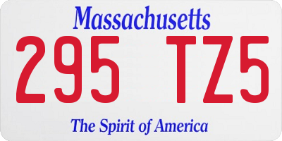 MA license plate 295TZ5
