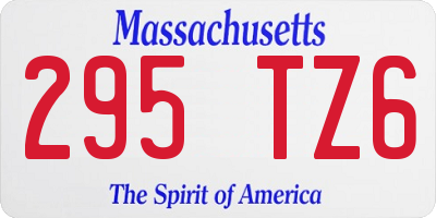 MA license plate 295TZ6