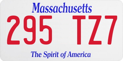 MA license plate 295TZ7
