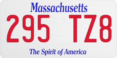 MA license plate 295TZ8