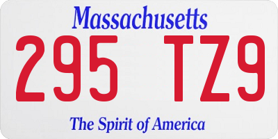 MA license plate 295TZ9