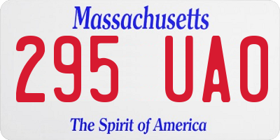 MA license plate 295UA0