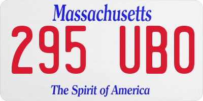 MA license plate 295UB0