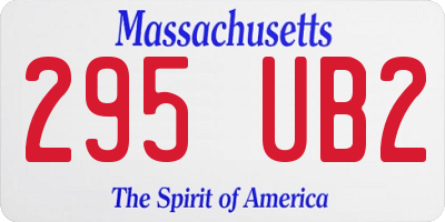 MA license plate 295UB2
