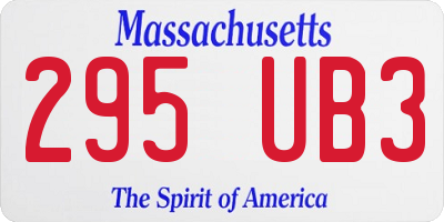 MA license plate 295UB3
