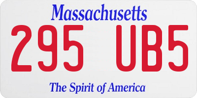 MA license plate 295UB5